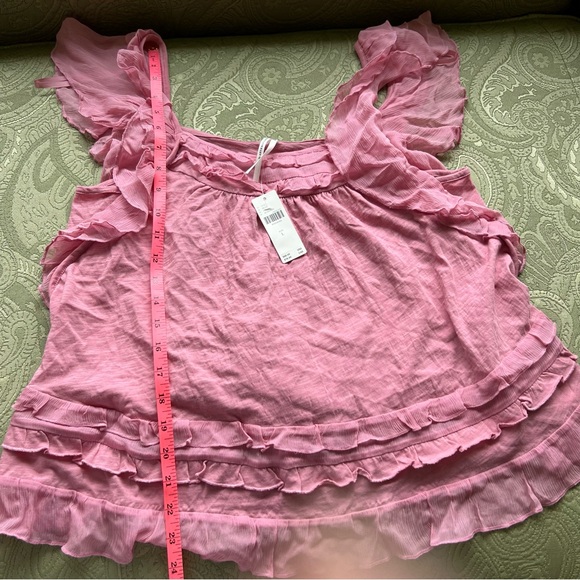 NWT Anthropologie Ruffled Flutter-Sleeve Top Size Large - Picture 9 of 12